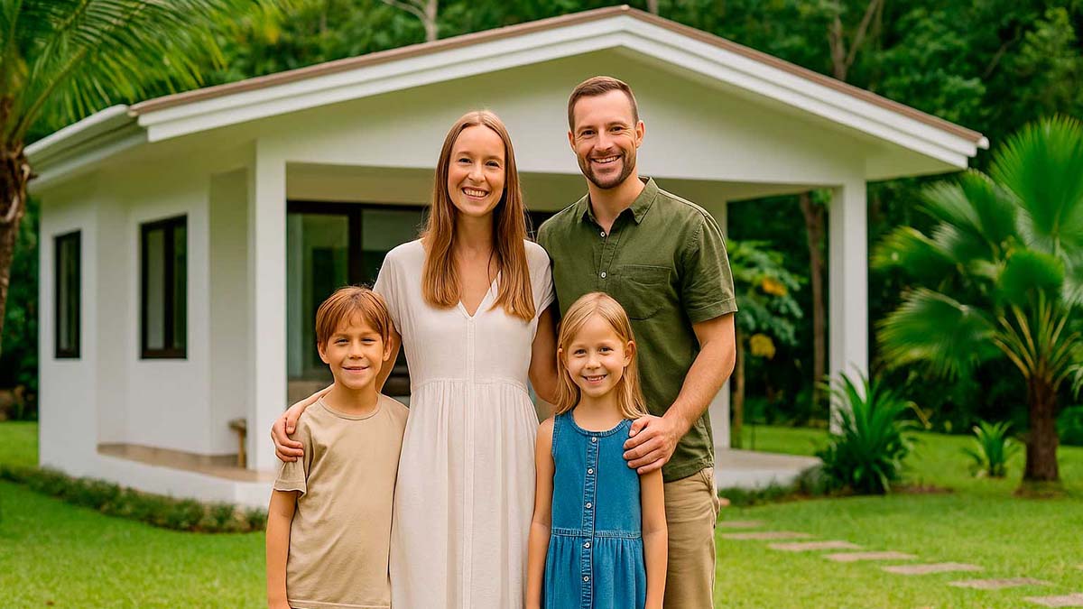 Семья с детьми в новом доме