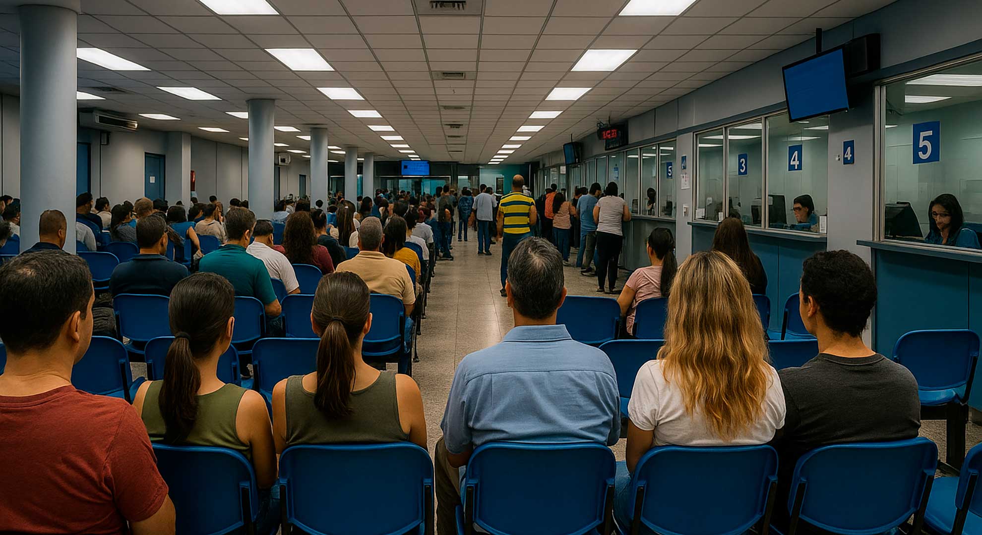 Зал ожидания миграционной службы Коста-Рики